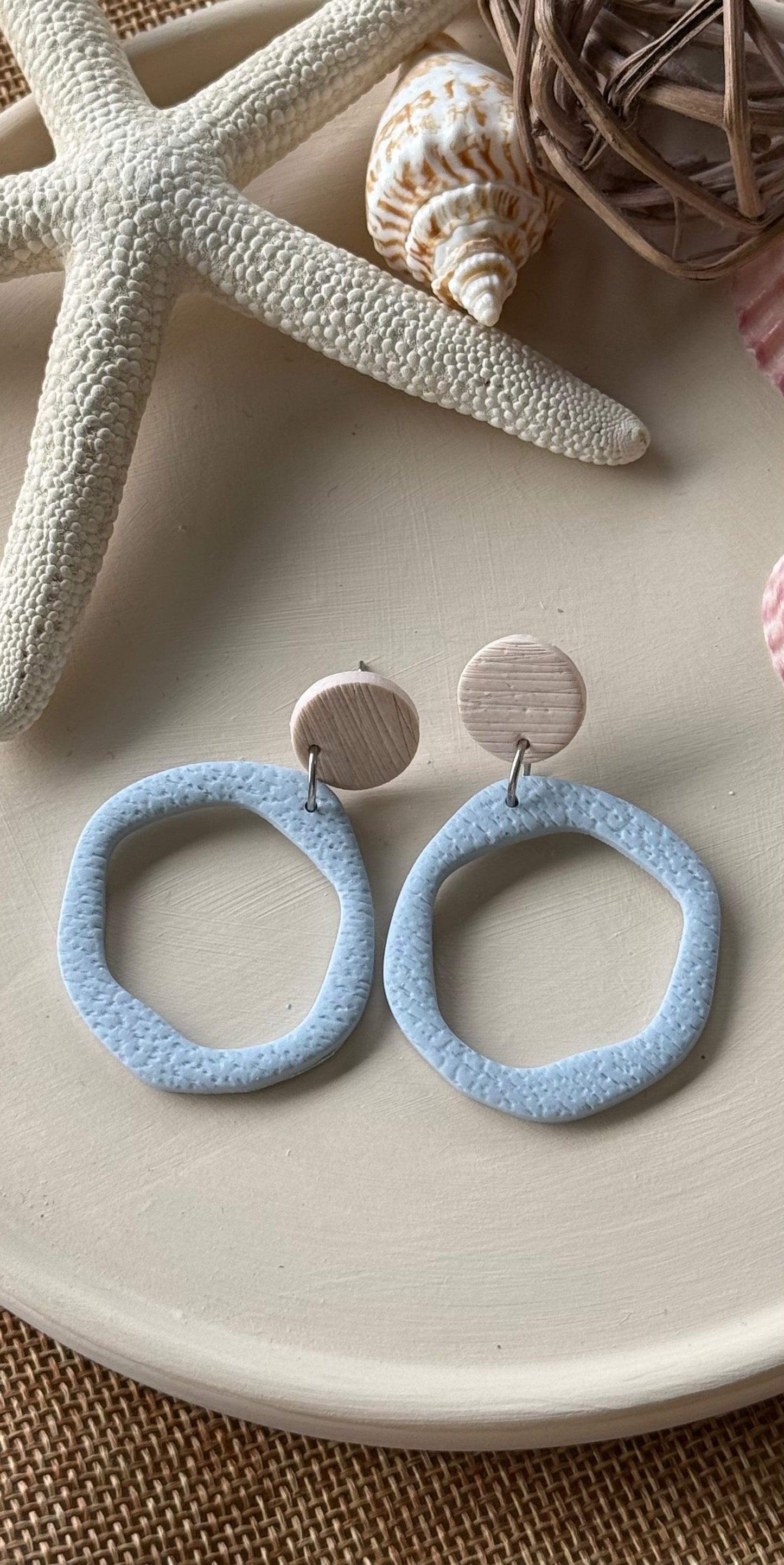Olivia Dangle Earrings - Blue Grey