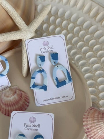 Arch Earrings in Blue Tones