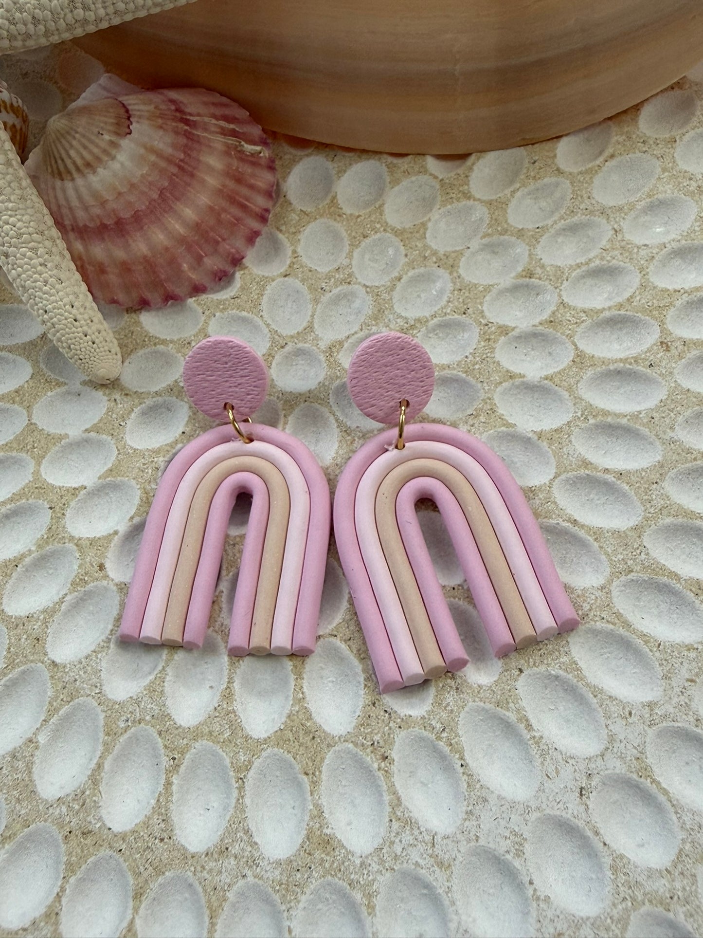 Rainbow Earrings-Pink, long