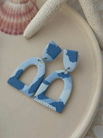 Arch Earrings in Blue Tones