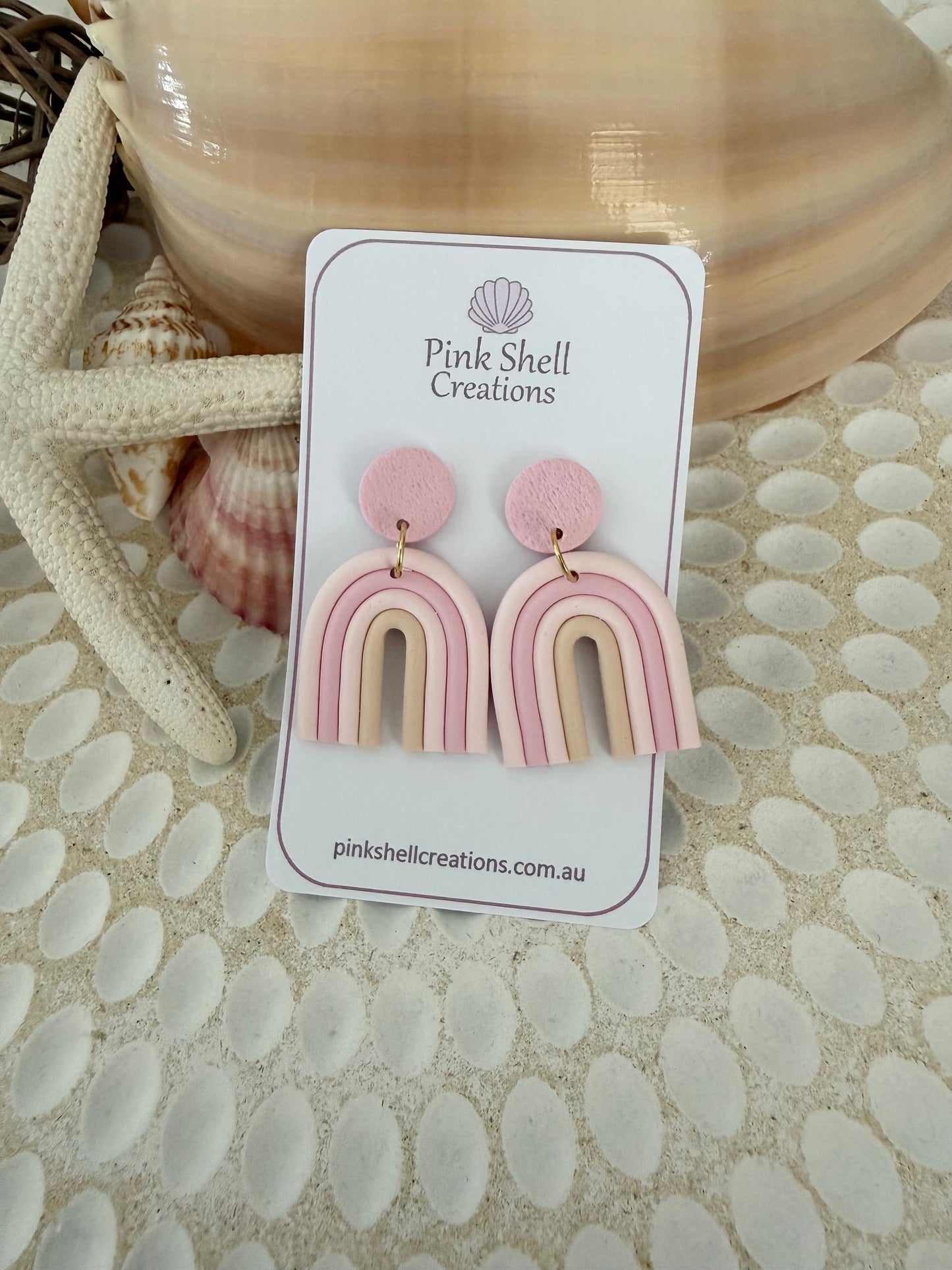 Rainbow Earrings-Pink, medium
