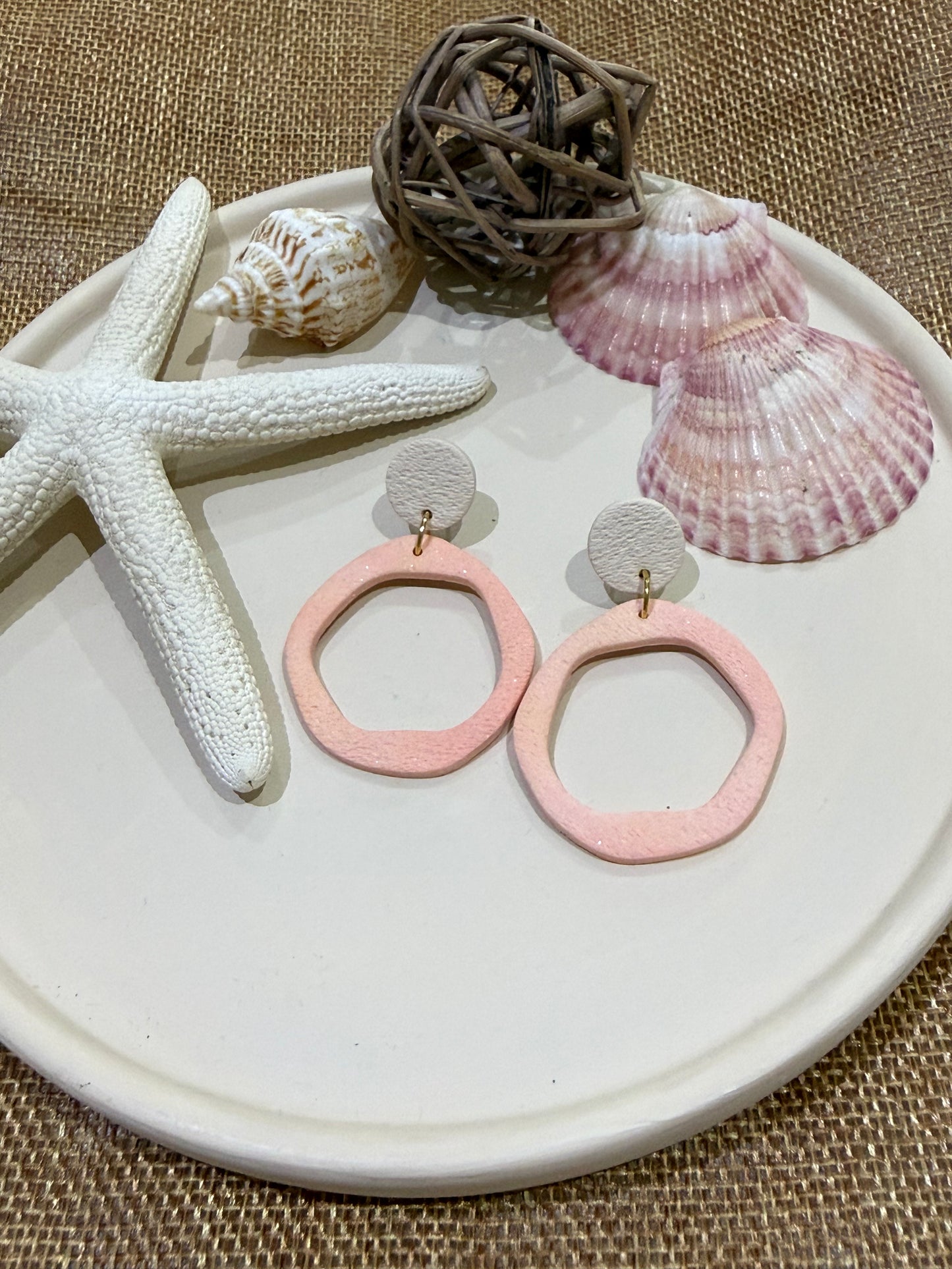Olivia Dangle Earrings - Peach