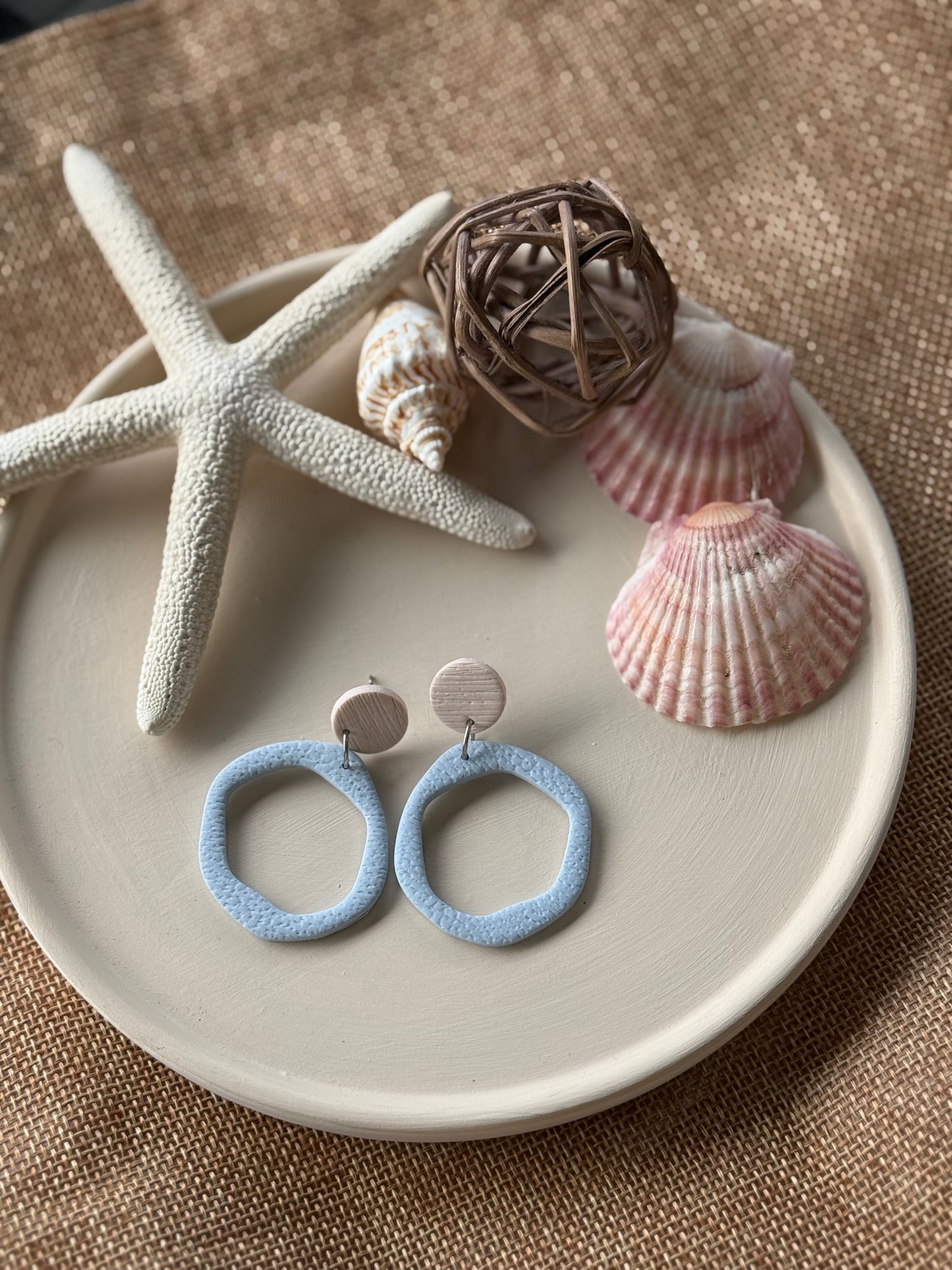 Olivia Dangle Earrings - Blue Grey