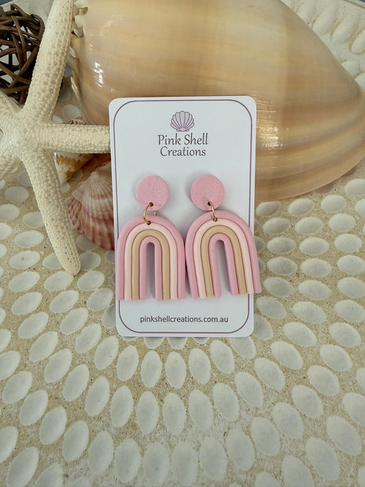 Rainbow Earrings-Pink, long