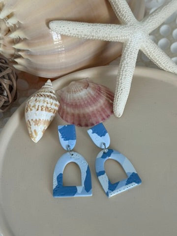 Arch Earrings in Blue Tones