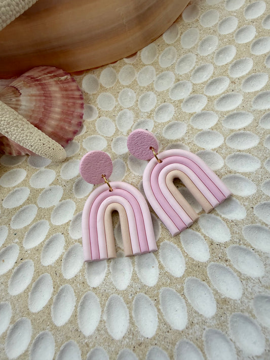 Rainbow Earrings-Pink, medium