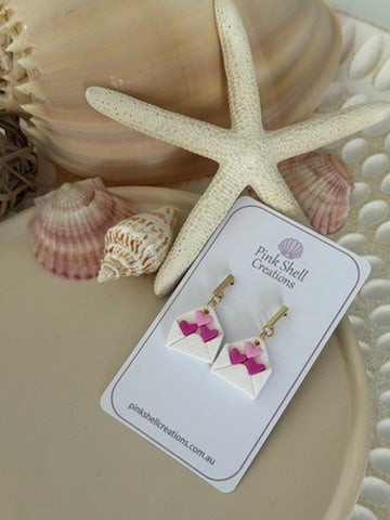 Envelope Earrings with Hearts