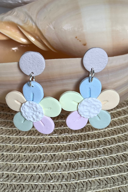 Pastel Flower Dangle Earrings